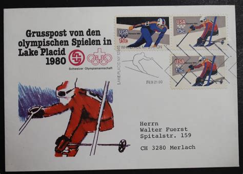 Olympic Winter Games Lake Placid First Day Cover Envelope With