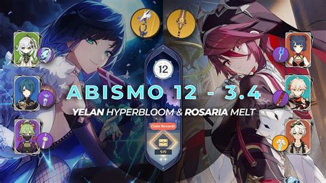 Yelan Hyperbloom Rosaria Melt Abismo Da Estrelas