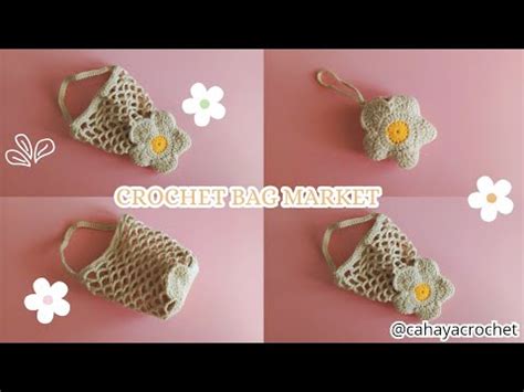 Crochet Net Bags Tutorial Crochet Pouch Flowers Tas Rajut Jaring