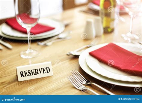 Restaurant Reserved Table Sign Stock Photo Image 54312643