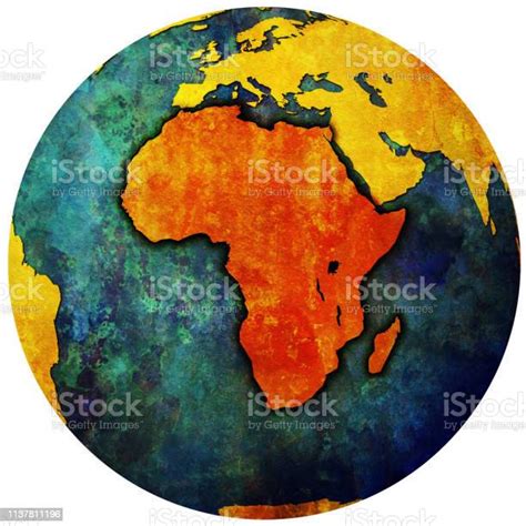 Globe Map With Territory Of Continent Of Africa Stock Illustration