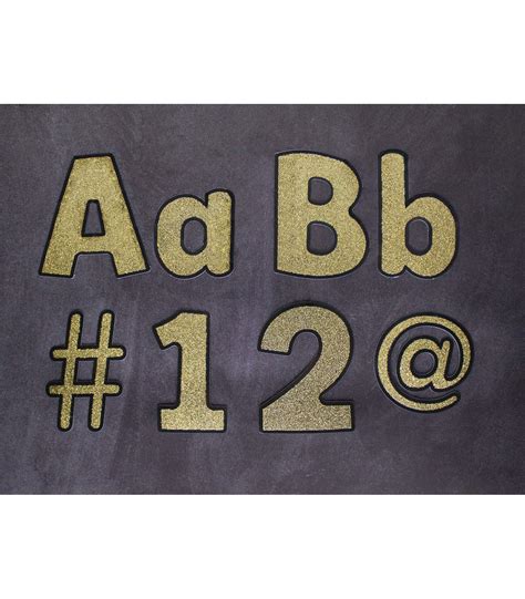 Carson Dellosa Bulletin Board Letters Pack Gold Glitter Alphabet