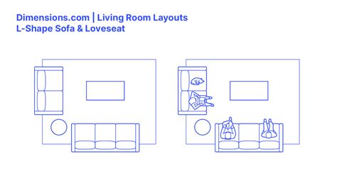 Living Room L Shape Sofa Loveseat Dimensions Drawings