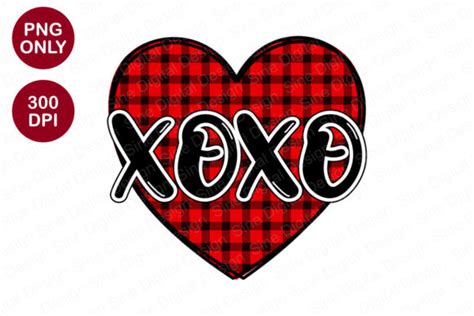 XOXO Plaid Heart Valentines Sublimation Graphic By SineDigitalDesigns