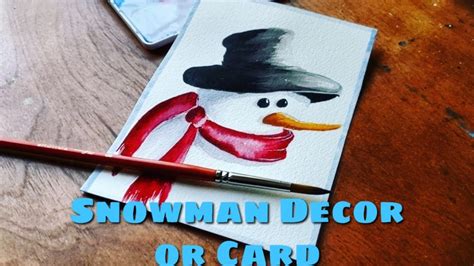 ⛄snowman Tutorial Painting Watercolor Christmas Card Snowman Card