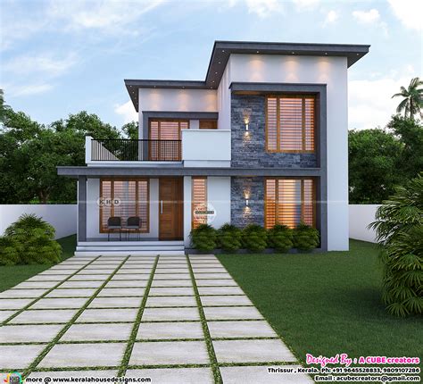 2357 square feet flat roof style modern house - Kerala Home Design and