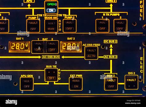 Airbus a320 flight deck simulator overhead panel hi-res stock ...