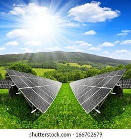 Solar Energy Panels Spring Landscape Stock Photo 166702679 | Shutterstock