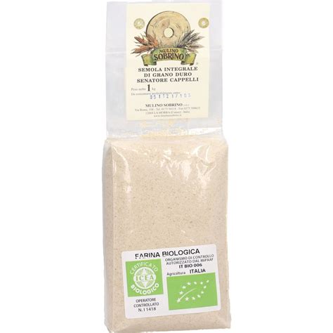 Mulino Sobrino Semola Di Grano Duro Integrale Bio 1 Kg Piccantino