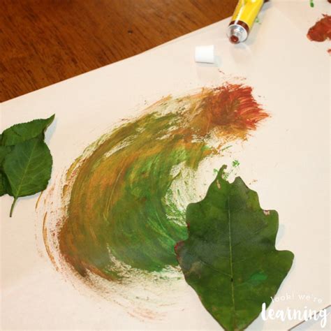 Leaf Painting for Kids - Look! We're Learning!