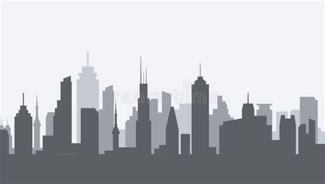 Cityscape Silhouette Urban Illustration City Skyline Building Town