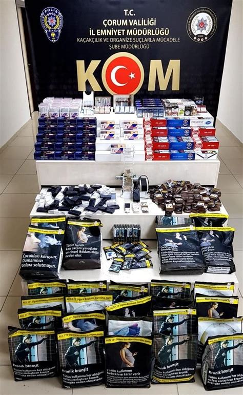 Çorumda 38 bin 800 adet kaçak makaron sigara ele geçirildi TRABZON