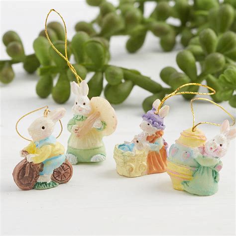 Micro Miniature Easter Bunny Ornament Set True Vintage Spring And