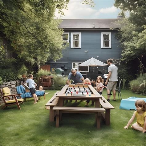 Familia jugando un juego de mesa en el jardín juntos familia feliz