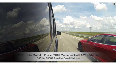 2013 Tesla Model S P85 vs 700HP 2013 Mercedes G63 AMG BiTurbo - Video ...