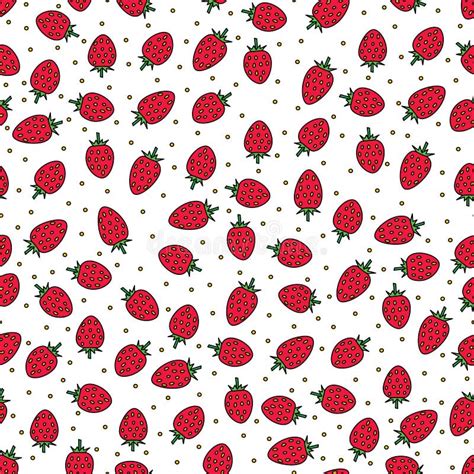 Strawberries Seamless Pattern Stock Vector Illustration Of Wallpaper