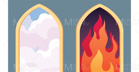 Heaven And Hell Vector Illustration 313322 Templatemonster