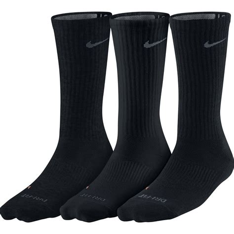 Nike Dri Fit Lightweight Crew Socks 3 Pairs Black