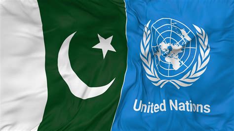 Pakistan And United Nations Un Flags Together Seamless Looping