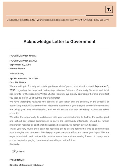 Free Government Letter Templates Editable And Printable