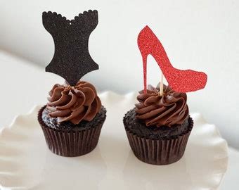 Lingerie Cupcake Toppers Bridal Shower Cupcake Toppers Bra Cupcake