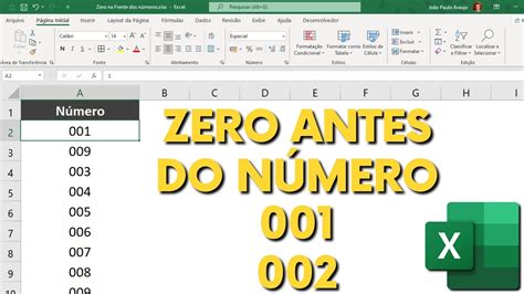 Como colocar Zeros na frente do número no Excel Número tipo serial