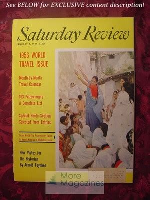Saturday Review January 7 1956 Arnold Toynbee Robert Buckner Charles