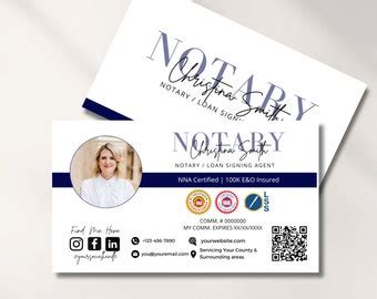 Notary Business Card Template Notary Digital Card Loan Signing Agent