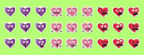 Premium Vector Emoji Emoticon Heart Love Expression Illustration Sticker