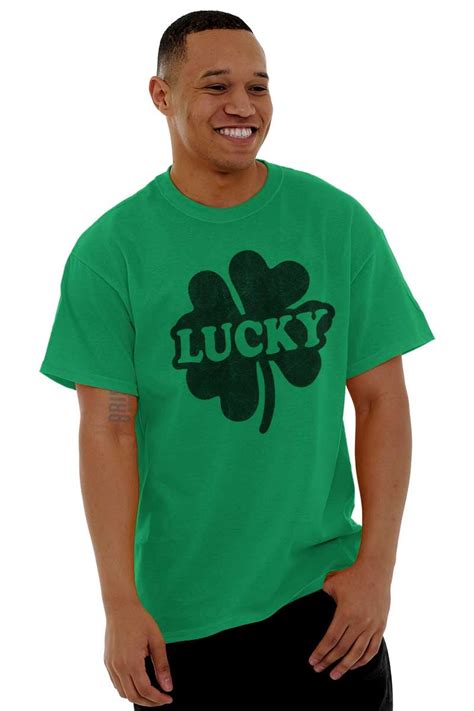 Lucky 4 Leaf Clover St Patricks Day Graphic T Shirt Men Or Women Brisco