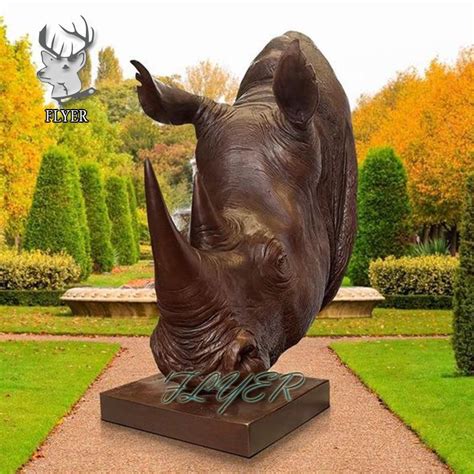 Factory Direct Modern Outdoor Sculpture Life Size Rhino Bronze