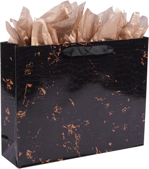 Amazon Lyforpyton Large Black And Gold Gift Bags With Tissue Paper