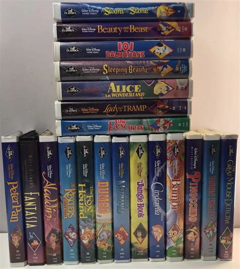 Classic Walt Disney Vhs Tapes From The Collectible