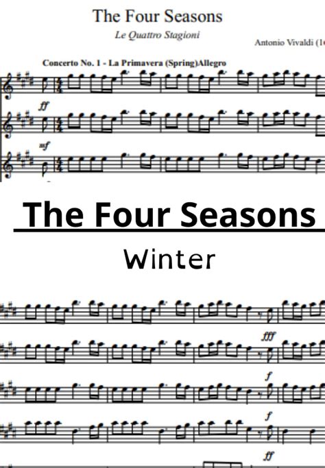 Antonio Vivaldi The Four Seasons Winter String Ensemble Violins