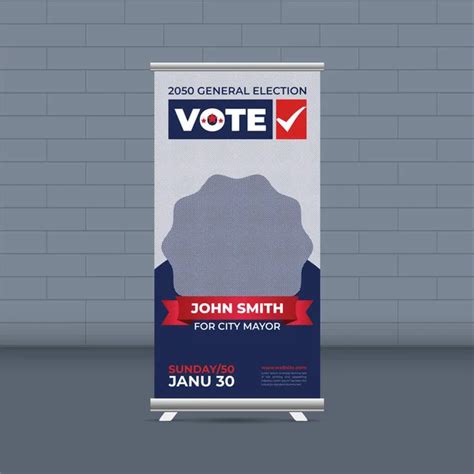 Election Campaign Rollup Template Of Political Election Voting Publicity Banner Design Vector