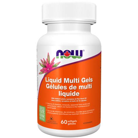 Liquid Multi Gels With Flax Oil Softgels Now Foods Canada