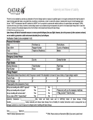 Self Declaration Form Qatar Airways Sopolk