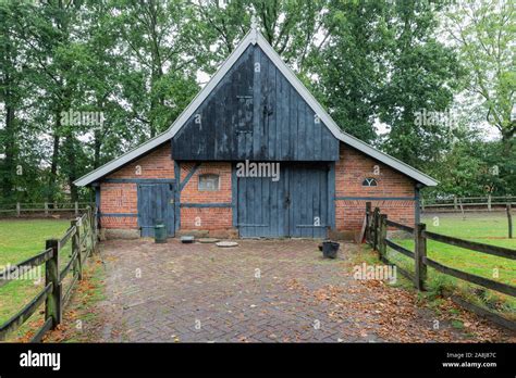 Dutch Rural Open Air Museum With Old Shed Stock Photo Alamy
