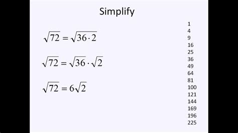 How To Simplifying Square Roots