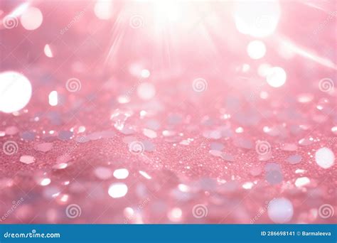 Background Of A Pink Fairy Dust Light Pattern Glitter And Sun Rays