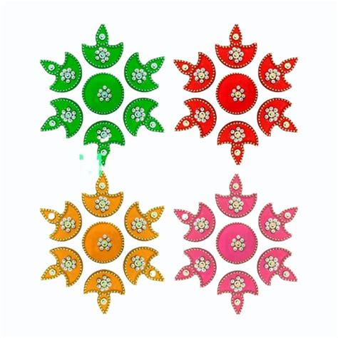 Green Red Yellow Pink Acrylic Rangoli For Decoration At Rs Set In