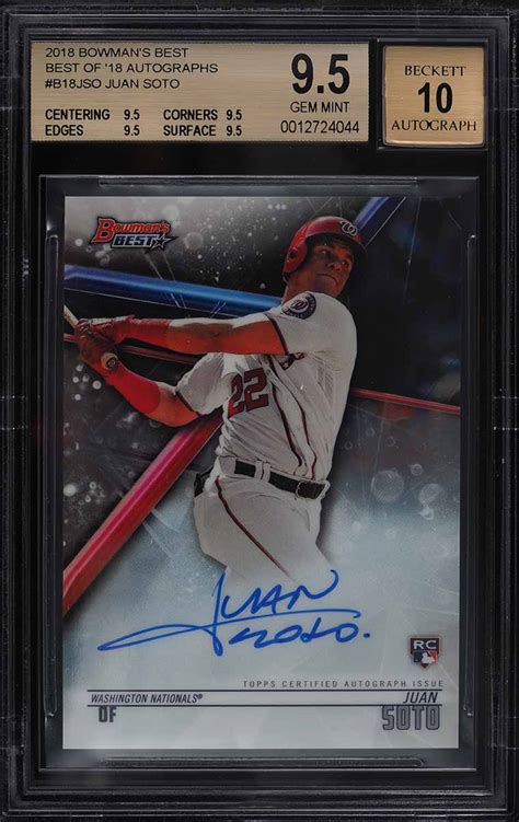 Bowman S Best Of Juan Soto Rookie Rc Auto B Jso Bgs Gem