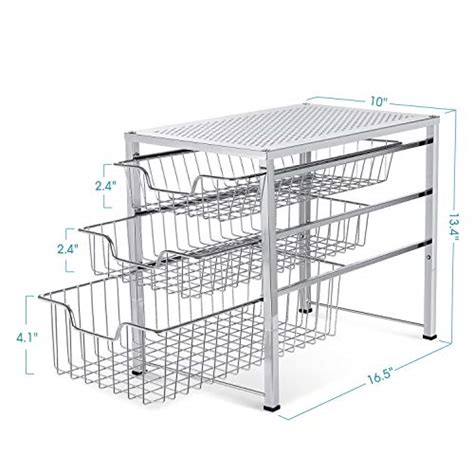 Auledio Stackable Mesh Cabinet Basket Organizer With Tier Wire Grid