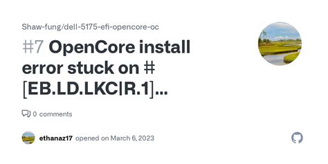 OpenCore Install Error Stuck On EB LD LKC R 1 Issue 7 Shaw Fung