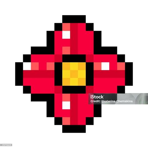 Flower Pixel Art Isolated On A White Background Vector 8 Bit