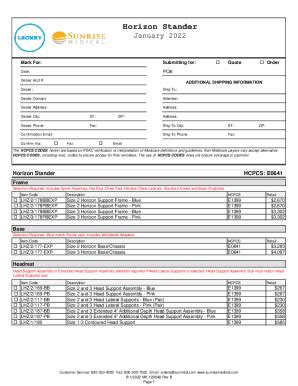 Fillable Online Horizon Standerdurable In Stander Fax Email Print