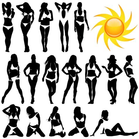 Set Of Bikini Woman Stock Vector Image By Bogalo