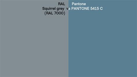 Ral Squirrel Grey Ral 7000 Vs Pantone 5415 C Side By Side Comparison