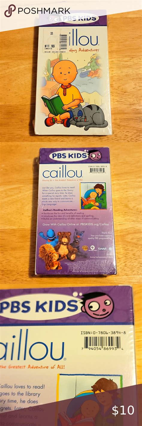 Caillou - Caillou's Reading Adventures [VHS] | Reading adventure, Pbs kids, Adventure