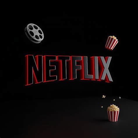 Renderizaci N D Del Logotipo De Netflix Extrudido En Negro Transl Cido